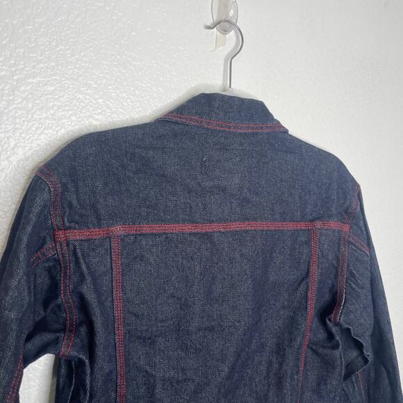 Boom Boom Vintage Jacket Womens Size Medium Denim Blue Dark Wash Button Jean - Picture 16 of 16